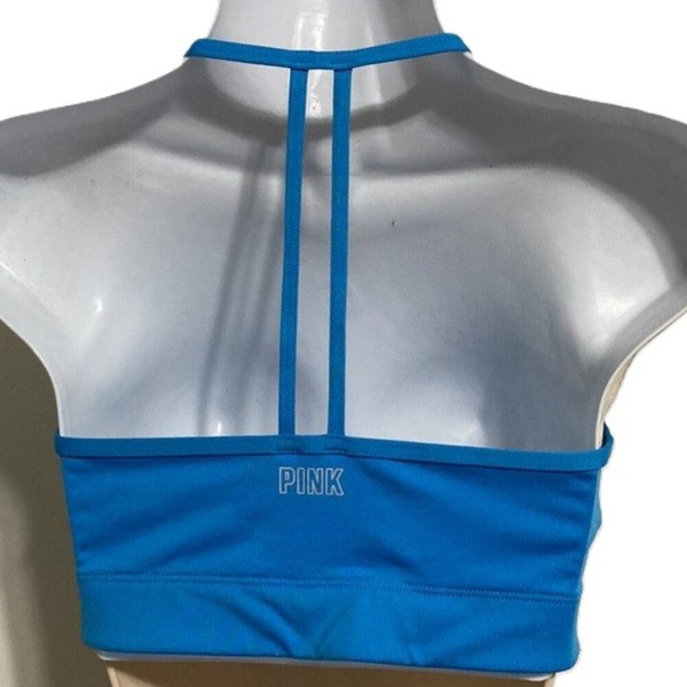 Victorias Secret PINK SPORT Racerback Baby Blue Sports Athletic Bra Medium